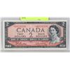 Image 1 : 1954 CANADIAN ASTRISK A/B REPLACEMENT $2 NOTE