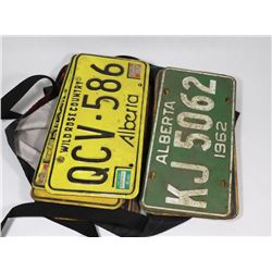 BAG OF OLD ALBERTA LICENSE PLATES