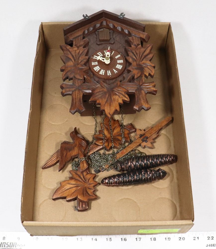 WOOD CARVED CUCKOO CLOCK