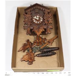 WOOD CARVED CUCKOO CLOCK