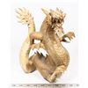 Image 1 : HANDCARVED WOOD DRAGON 11" HIGH