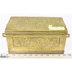 BRASS KEEPSAKE BOX, 10 X 5 X 6