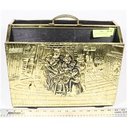 VINTAGE BRASS STORAGE BIN. 15 X 12 X 6