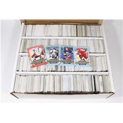 BOX OF OVER 3000 HOCKEY CARDS - ASST SETS & YEARS.