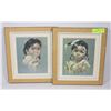 Image 1 : PAIR OF FRAMED  ABORIGINAL GIRL PAINTINGS, 12 X 14