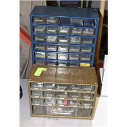 2 TRAY PARTS HOLDER WITH ASST NUTS/BOLTS AND MORE
