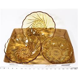 AMBER GLASS BOWLS.