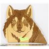Image 1 : WOLF WOODEN PLAQUE