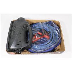 AUTO LOT: INCLUDES BOOSTER CABLES & 12 VOLT TIRE