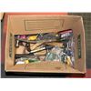Image 1 : BOX WITH TAPE MEASURERS, SCREW DRIVERS AND MORE