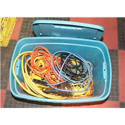 TOTE OF ELECTRICAL CORDS - SOME COMMERCIAL GRADE