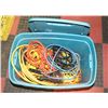Image 1 : TOTE OF ELECTRICAL CORDS - SOME COMMERCIAL GRADE