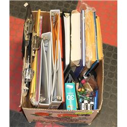 BOX FULL OF MOSTLY NEW OFFICE SUPPLIES