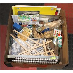 BOX FULL OF ARTS & CRAFTS SUPPLIES INCL.