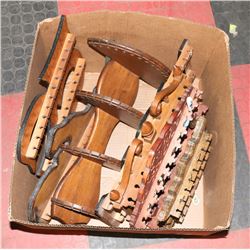 LARGE BOX OF ESTATE WOOD WALL-MOUNT