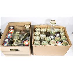 2 BOXES OF JARS