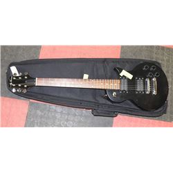 JAY TURSER ELECTRIC 3/4 GREY GUITAR W/ SOFT CASE.