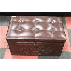 BROWN STORAGE OTTOMAN