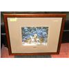 Image 1 : BEV DOOLITTLE EAGLE HEART FRAMED PICTURE, 22"X26".