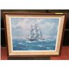 Image 1 : FRAMED OIL  SHIP PAINTING, 24 X 20