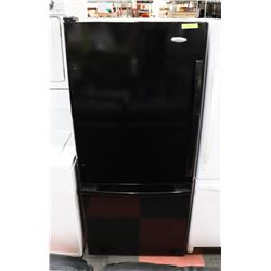 WHIRLPOOL BLACK,  BOTTOM MOUNT FRIDGE