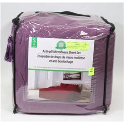 ANTI PILL MICROFLEECE PURPLE QUEEN SIZE SHEET