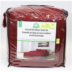 ANTI PILL MICROFLEECE BURGUNDY QUEEN SIZE