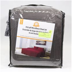 ANTI PILL MICROFLEECE DARK GREY KING SIZE SHEET
