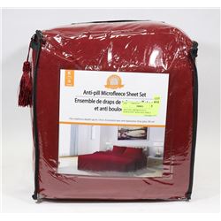 ANTI PILL MICROFLEECE BURGUNDY  KING SIZE SHEET
