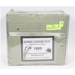 BAMBOO COMFORT PLUS QUEEN  SIZE SAGE GREEN 1800