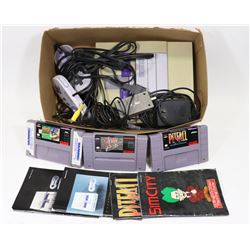 SUPER NINTENDO BUNDLE 3 GAMES, 2 CONTROLLERS