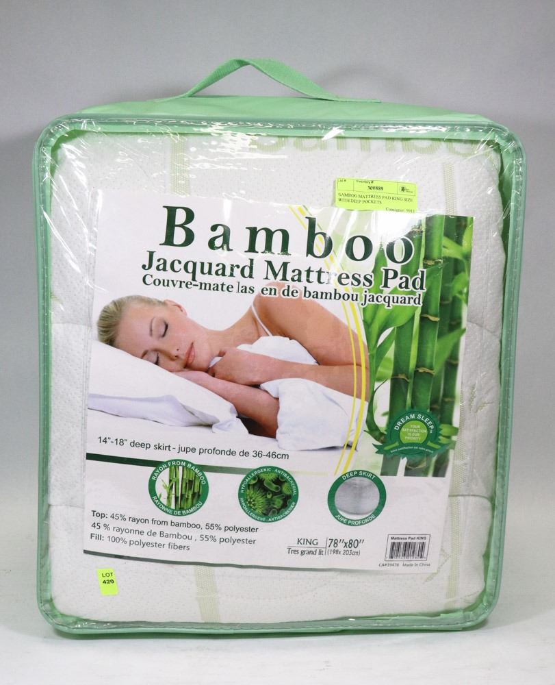 BAMBOO MATTRESS PAD KING SIZE WITH DEEP POCKETS