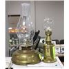 2 BRASS OIL LAMPS