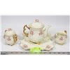 Image 1 : 6PC TEA SET WITH PINK FLOWERS