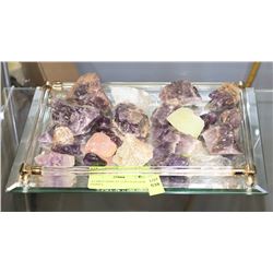 A LARGE DISPLAY 15 PLUS OF GEM STONES,