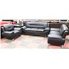 NEW ALL BLACK LEATHERETTE 76" SOFA, 60" LOVESEAT &