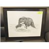 Image 1 : FRAMED SIGNED NUMBERED GRIZZLY BEAR WITH FISH