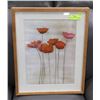 Image 1 : 16"X20" ORANGE FLOWERS FRAMED ART.