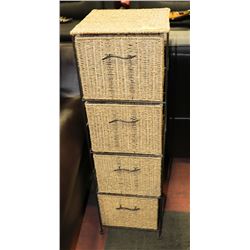 WICKER 4 DRAWER STORAGE