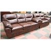 Image 1 : NEW BROWN LEATHERETTE PLUSH 88" SOFA W/ 66"