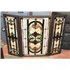 Image 1 : STAINED GLASS FIREPLACE SCREEN 31" HIGH, 40" WIDE