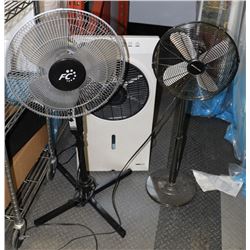 LOT OF 2 FAN AND ONE HUMIDIFER
