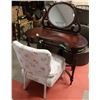 Image 1 : FLORAL FABRIC CHAIR W/ VANITY (40"X18.5"X29.5") &