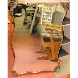 VINTAGE PEACOCK MIRROR MADE IN CANADA BRASS