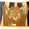 Image 1 : COUGAR IN THE GRASS WOODEN PLAQUE