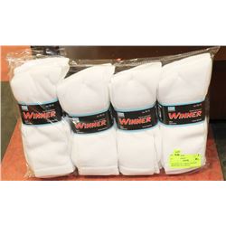 PACKAGE OF 12 WHITE WINNER MENS SIZE 10-13 SOCKS
