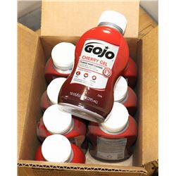 CASE WITH 8 BOTTLES OF GOJO CHERRY GEL PUMICE