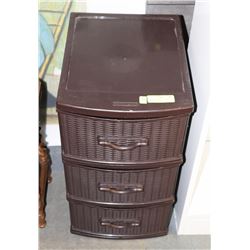GRACIOUS LIVING 3 DRAWER FAUX WICKER STORAGE