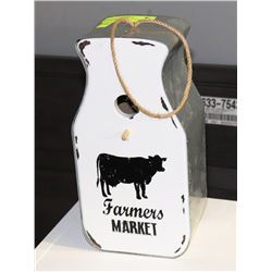 NEW LARGE METAL & WOOD  MILK JUG BIRD HOUSE