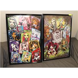 LOT OF 2 FRAMED PICTURES MONSTER HIGH